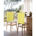 thumbnail image 3 of nqOlkjepod Yellow Striped Chair Covers Set of 6, Decorative Chair Back Cover, Modern Farmhouse Yellow White Stripes Dining Room Chair Slipcovers Removable Chair Protectors Covers for Party Banquet, 3 of 7