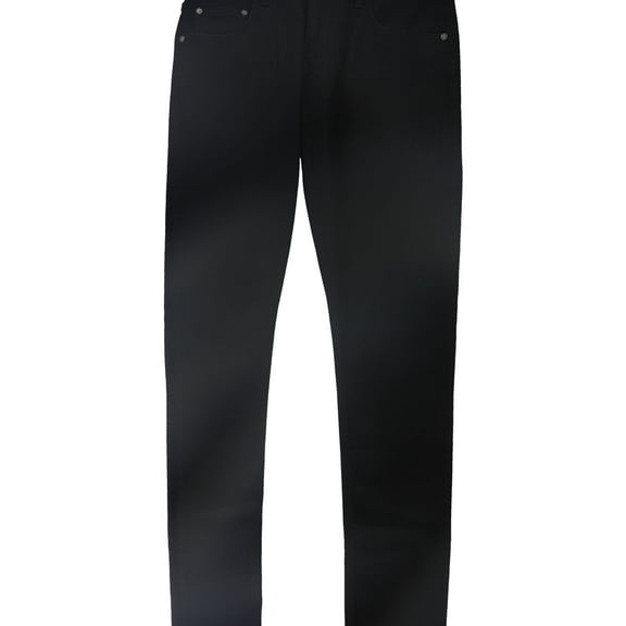 DSTLD Mens Solid Skinny Fit Jeans, Black, 32W x 34L