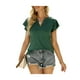 thumbnail image 2 of TRKIYQC Camiseta informal para mujer, manga corta, color sólido/rayas, estampado de estrellas, cuello en V, tops ajustados TRKIYQC Casual, 2 of 7