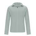 thumbnail image 6 of BiZtdJrK Sun Protection Jacket for Men Rash Guard Hooded Fishing Shirt Zip up Outdoor Hiking Long Sleeve Hoodie with Pockets Gray S, 6 of 10