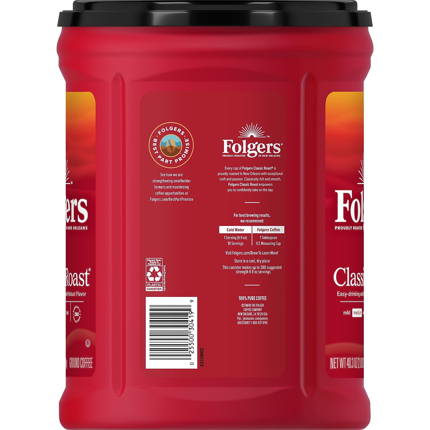 Folgers Classic Roast Ground Coffee Medium Roast 40.3 oz. (2550000529C) 2802493