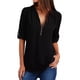 thumbnail image 2 of Blusa Moda Collar En V Cremallera Elegante Y Casual Camisa, 2 of 5