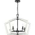 thumbnail image 3 of Galloway Collection Five-Light 19.25" Matte Black Modern Farmhouse Chandelier with Distressed White Accents, 3 of 7