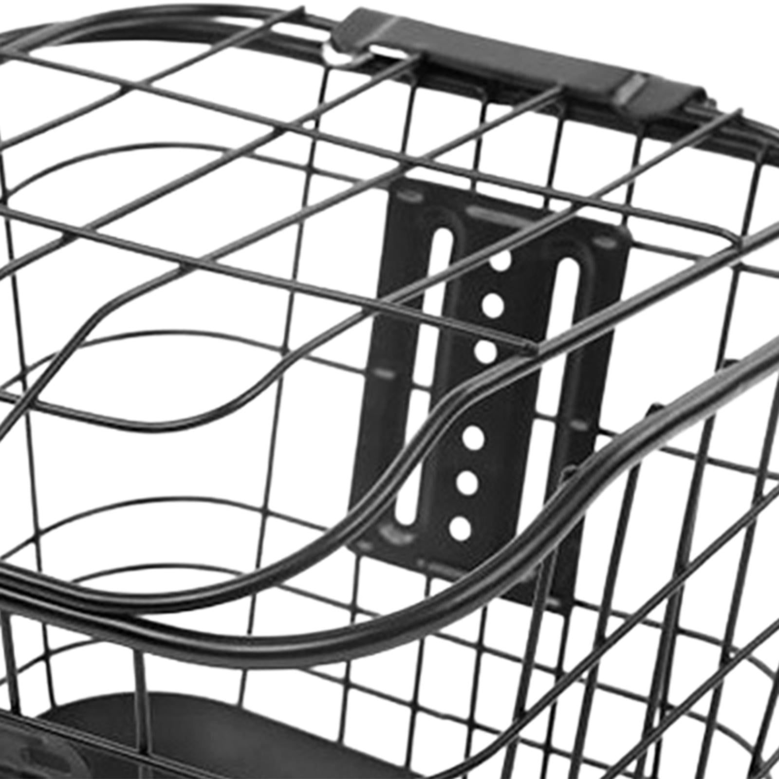 Baoblaze Bicycle Basket Front Rear Black Storage Basket Portable Mountain Bike Basket With bottom plate