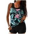 thumbnail image 3 of FDGIU ‌2025 Trendy Women's Floral Tankini Swimwear Set, Modest Athletic Bathing Suit with Shorts, Tummy Control Two Piece Swimsuits for Beach & Pool;High Waisted Swimsuit, 3 of 6