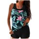 thumbnail image 2 of Trajes de baño tankini para mujer Trajes de baño de dos piezas con espalda de tiras y estampado conservador para mujer Traje de baño de dos piezas para mujer, 2 of 6