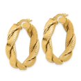 thumbnail image 3 of Auriga Fine Jewelry 14K Yellow Gold and Textured Braided Hoop Earrings for Women, 3 of 5