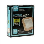 Medline Optifoam Gentle Silicone-Faced Foam & Border With Liquitrap Core Dressings, 6" x 6", Natural, Box Of 10