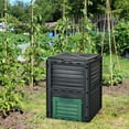 thumbnail image 5 of 80 Gallon Compost Bin - Black PP Rectangular Outdoor Garden Waste Bin with All-Round Air Vents - Easy Assembly, Bottom Sliding Door for Fertilizer Removal - Ideal for Lawn & Garden, 5 of 11