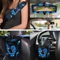thumbnail image 4 of Yuyamidu Hummingbird Car Seat Covers Set of 15 Hibiscus Steering Wheel Cover Seatbelt Covers Trash Bin Air Vent Storage Organizer Rearview Mirror Cover Cup Holder Key Chain Car Accessories, Blue, 4 of 7