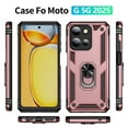 thumbnail image 7 of Case for Motorola Edge (2024), Military Grade Protection Shockproof Non-Slip Cover with Metal Rotatable Ring Stand, Magnetic Car Mount Holder Fashion Case for Motorola Edge (2024), Rosegold, 7 of 7