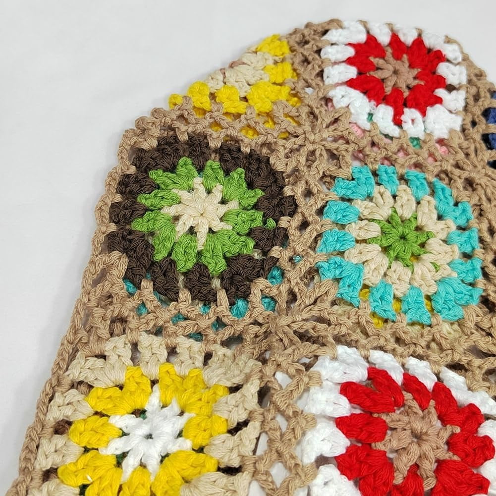 Zhengup Crochet Handbags for Women Knitted Handmade Shouder Bag Colorful Summer Tote Woven Top Handle Purse Vacation