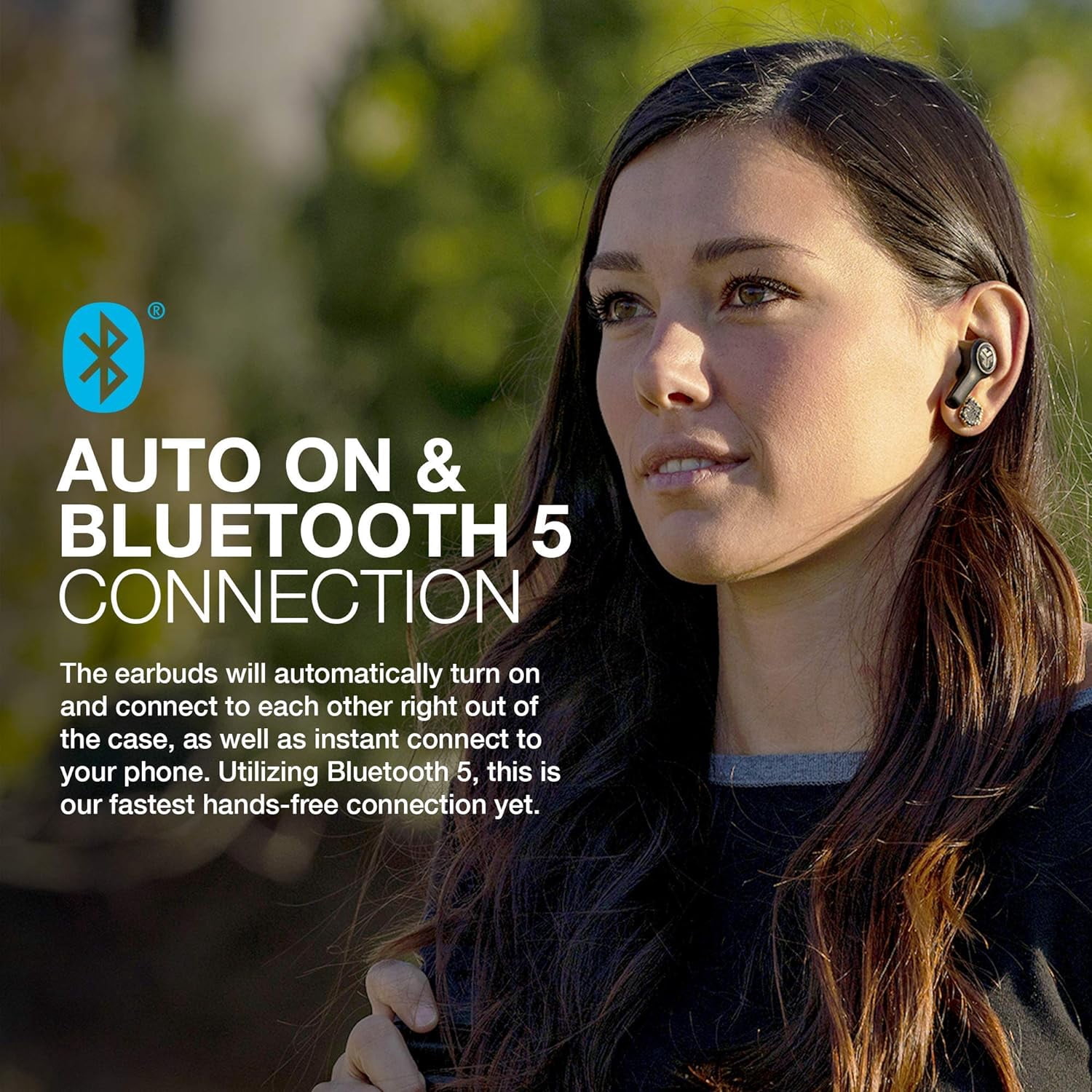 JLab Audio JBuds Air Executive True Wireless Bluetooth Earbuds and Charging Case with Custom EQ3 Sound - Black - New 2021 Version