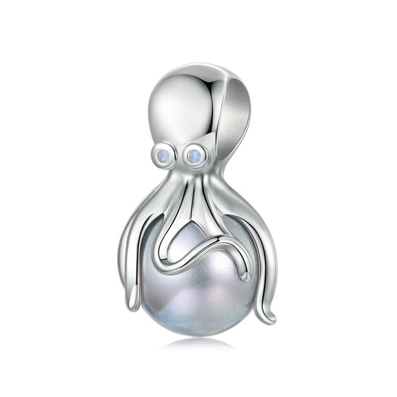 Octopus Charm 925 Sterling Silver Charm Beads for Bracelet, Gift for Women