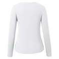 thumbnail image 4 of Arlun,Women Scoop Neck U-Neck Knit Long Sleeve Slim Fit Ribbed Sweater Tops Plus Size Women's Soft Lightweight Comfortable Workout Tee Shirts White XL, 4 of 8