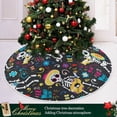 thumbnail image 6 of Coolnut Halloween Tree Skirt, Happy Scary Pumpkin Xmas Tree Skirt, Floor Door Round Mat Decorations for Holiday Party Home Christmas Day Ornaments,35.4", 6 of 6