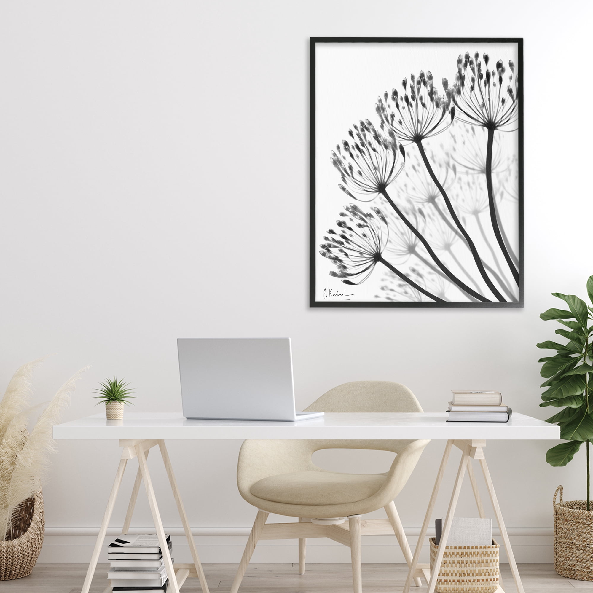 Stupell Industries Floral Fan Dandelions Black Framed Giclee Art, design by Albert Koetsier