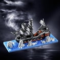 thumbnail image 6 of HI-REEKE Ship in a Bottle Micro Mini Building Block Set Caribbean Pirate Kit Plastic Toy Gift Black, 6 of 8