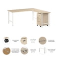 thumbnail image 2 of Hustle 72W x 30D L Shaped Desk with Drawers in Natural Elm - Engineered Wood, 2 of 11