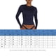 thumbnail image 2 of Blusa Mangas Largas Top cuello redondo ajustado básico mujer túnica corta traje de calle Kuymtek  Azul oscuro T S para Mujer, 2 of 6