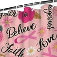 thumbnail image 3 of Pink Breast Cancer and Pioneer Flower Shower Curtain 36"x72" ,Bathroom Decorative Shower Curtains Set with 12 Hooks,Modern Waterproof Washable Shower Curtain, 3 of 6