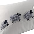thumbnail image 6 of JWH Embroidered Sheep Lumbar Pillow Cover 12x20inch Soft Cotton Canvas Gray Farmhouse Decorative Throw Pillow Case for Sofa Bed Living Room Decor, 6 of 10