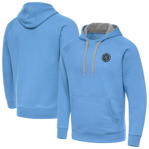 Men's-Antigua Powder Blue New York City FC Victory Fleece Raglan Pullover Hoodie