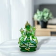 thumbnail image 6 of TISHITA Sitting Buddha Statue Feng Shui Ornament Home Decoration Handcraft Outdoor Accessories Bathroom Buddha Figure Resin Sculpture , Green, 6 of 8