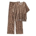 thumbnail image 3 of MINTREUS Lounge Sets for Women Knit Short Sleeve V-neck Tops and Long Pants Soft Comfy Pajamas Set Oversized 2 Piece Outfits, 3 of 8