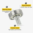thumbnail image 4 of Uxcell 8 PCS Drawer Rollers 4x19mm Steel Bearing Roller Drawer Pulley Wheels, 4 of 6