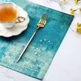 thumbnail image 3 of Modern Art Placemats Cafe Placemats Turquoise and Grey Abstract Art Painting Artwork Fabric and Linen Dining Placemats Colorful Placemats for Home Kitchen Decorations 18 x 12 Inches, Turquoise Grey, 3 of 7