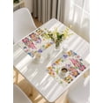 thumbnail image 5 of Watercolor Floral Gnomes Placemats Set of 12, Spring Garden Butterflies Beige Placemats for Dining Table, Place Mats for Kitchen Tabletop, Waterproof Wipeable Dining Table Mats Set, 5 of 9