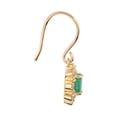 thumbnail image 2 of 10k Yellow Gold Genuine Round Emerald and Diamond Vintage Style Halo Earrings, 2 of 5