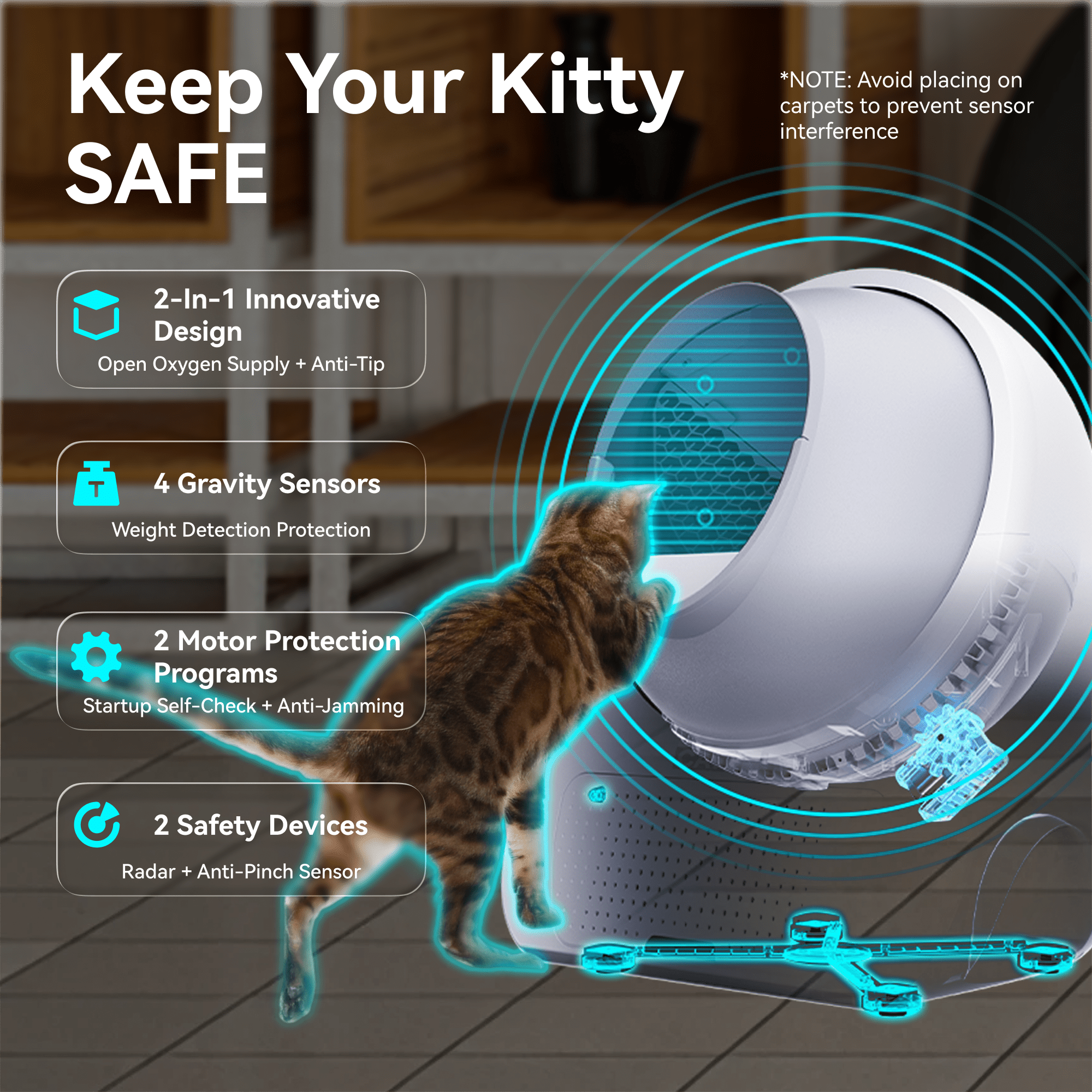 CATLINK Luxury Pro, Automatic Self Cleaning Cat Litter Box with APP, Odor Control, Health Monitoring