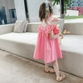 thumbnail image 4 of Esho Toddler Girls Sweet A Line Dresses Kids Ruffled Sleeve Beach Sundress Party Dress 3-8T, 4 of 6