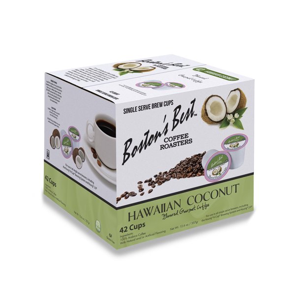 Boston's Best Hawaiian Coconut Flavored Coffee, Single Serve Cups, 42