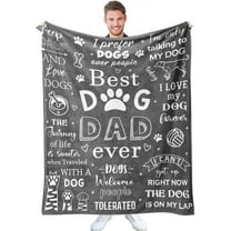 Dog Dad Blanket 50"x60", Dog Dad Gifts for Men, Dog Dad Gift, Birthday Gifts for Dog Dad, Dog Lover Gifts for Men, Christmas Fathers Day Dog Gifts for Dog Lovers Men, Dog Lover Gift Ideas