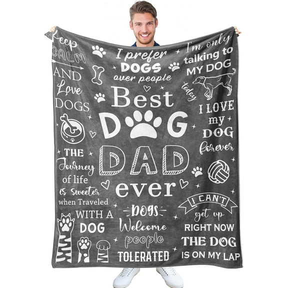 Dog Dad Gifts for Men, Fathers Day Christmas Birthday Gifts for Dog Lovers Men, Dog dad Gift Ideas Throw Blanket 60"x50"