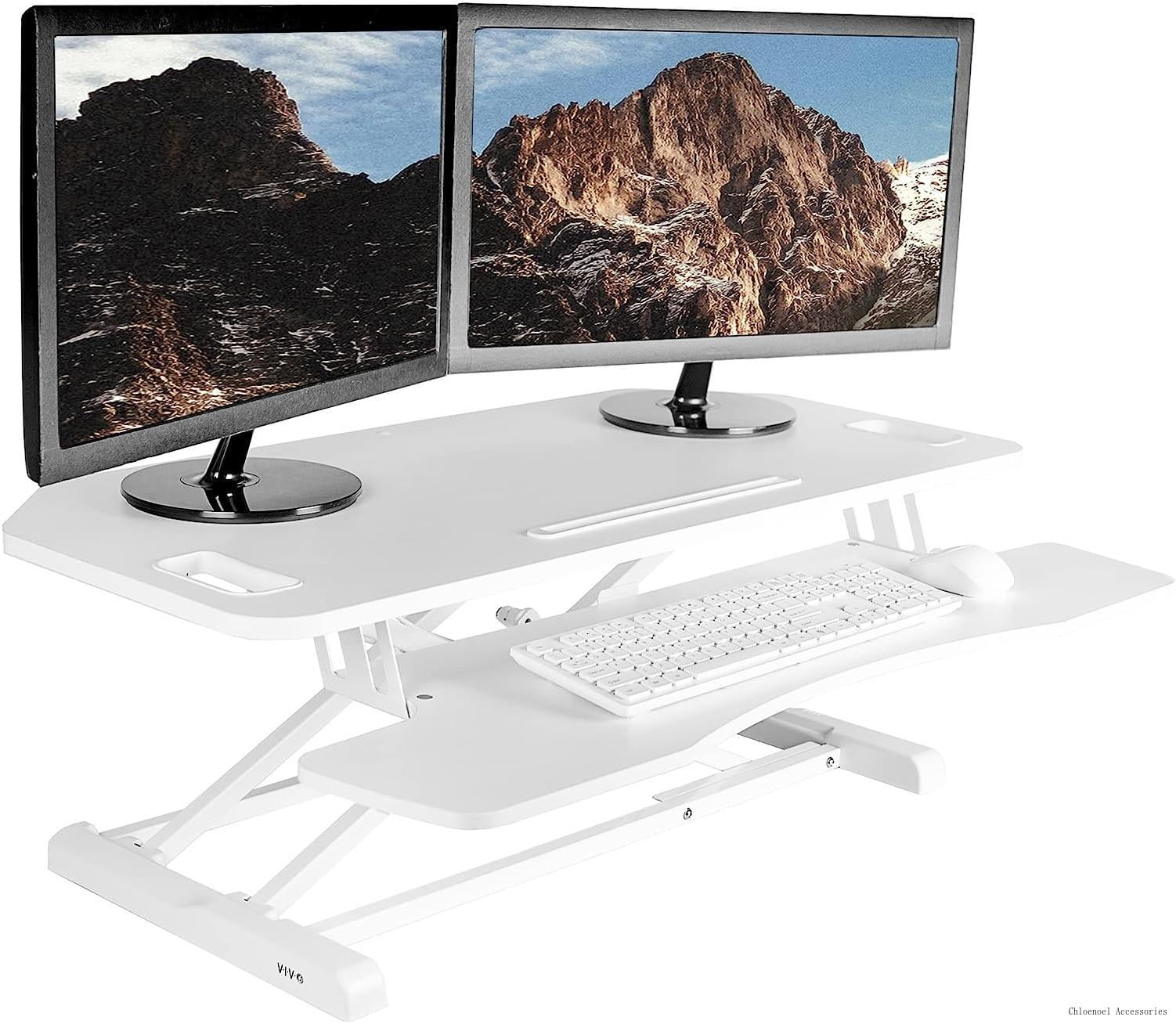Extra Wide Corner Height Adjustable 38 Inch Stand Up Desk Converter