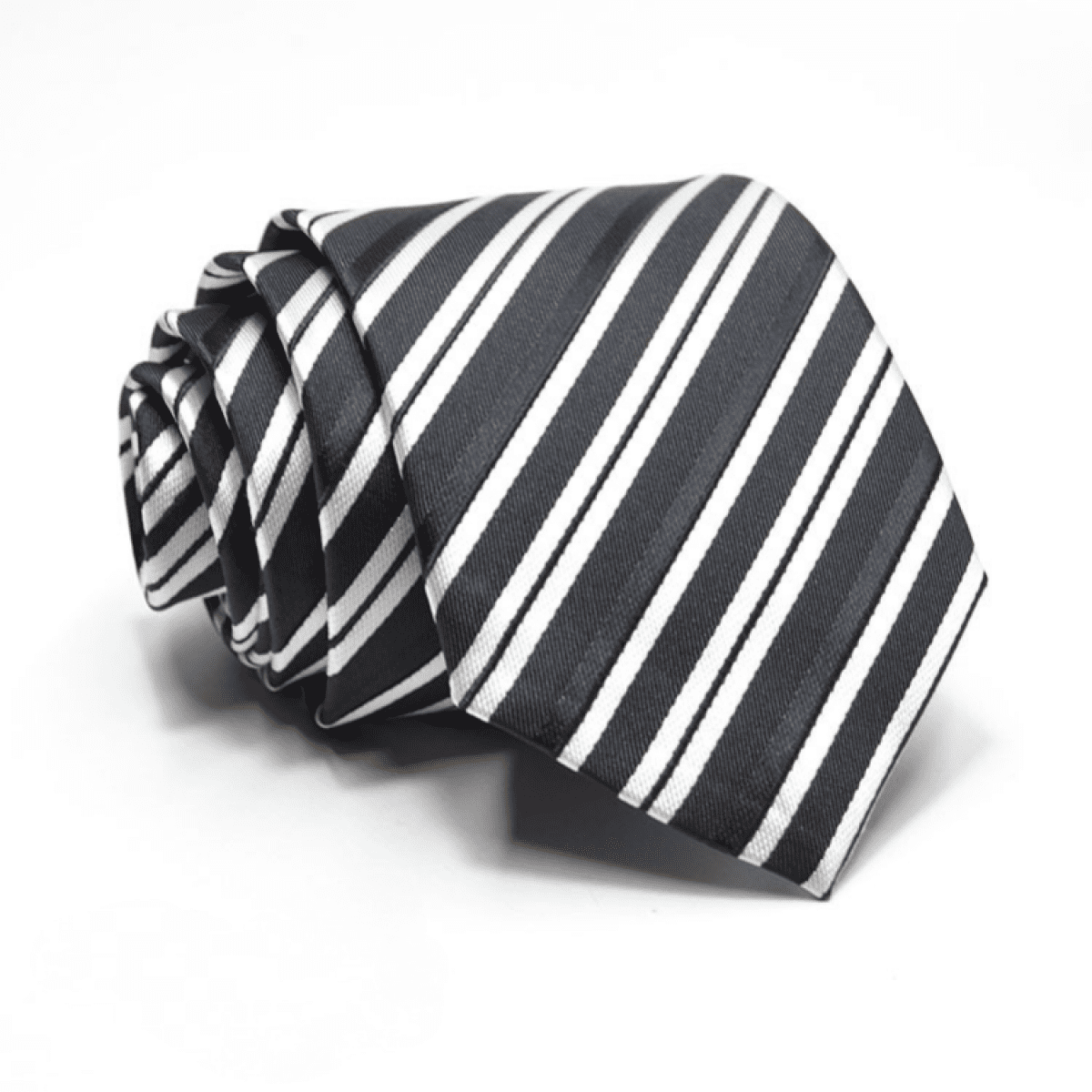Hot Classic Stripe Brown Beige Black JACQUARD WOVEN 100% Silk Men's Tie Necktie 