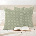 thumbnail image 4 of Pack of 2 Outdoor Pillow Covers 20x20 Inch Waterproof Sage Green Throw Pillow Covers,Decorative Couch Pillow Case Sham Geometric Flower Leaf Diamond Plaid Retro Patio Garden Pillowcases Cushion Cover, 4 of 8