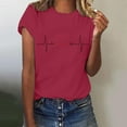thumbnail image 4 of Outfmvch t shirts for women Summer Ladies Casual And Comfortable With Short Sleeves womens tops shirts for women Red 1 3XL, 4 of 4