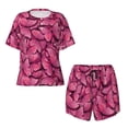 thumbnail image 4 of Lsque Pink Butterfly Women's Short-Sleeved Pajama Set - 2 Piece Soft and Lightweight Sleepwear Set-X-Large, 4 of 9