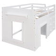 thumbnail image 7 of White Twin Loft Bed With Solid Wood Construction, Cabinet And Shelf For Space Optimization Size In White, Strong Wood, Stylish Practical Bedroom Enhancement, 7 of 7