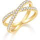 thumbnail image 1 of Anillos chapados en oro de 14 quilates/oro blanco - Anillos con diamantes simulados de circonita cúbica - Anillos entrecruzados/plata, 1 of 4