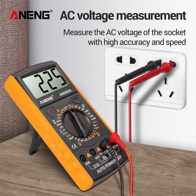 ANENG AN9205 LCD Digital Multímetro Voltímetro Probador de resistencia (Amarillo) Ndcxsfigh Para estrenar