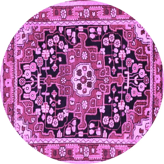 Ahgly Company Indoor Round Persian Purple Traditional Area Rugs, 7' Round