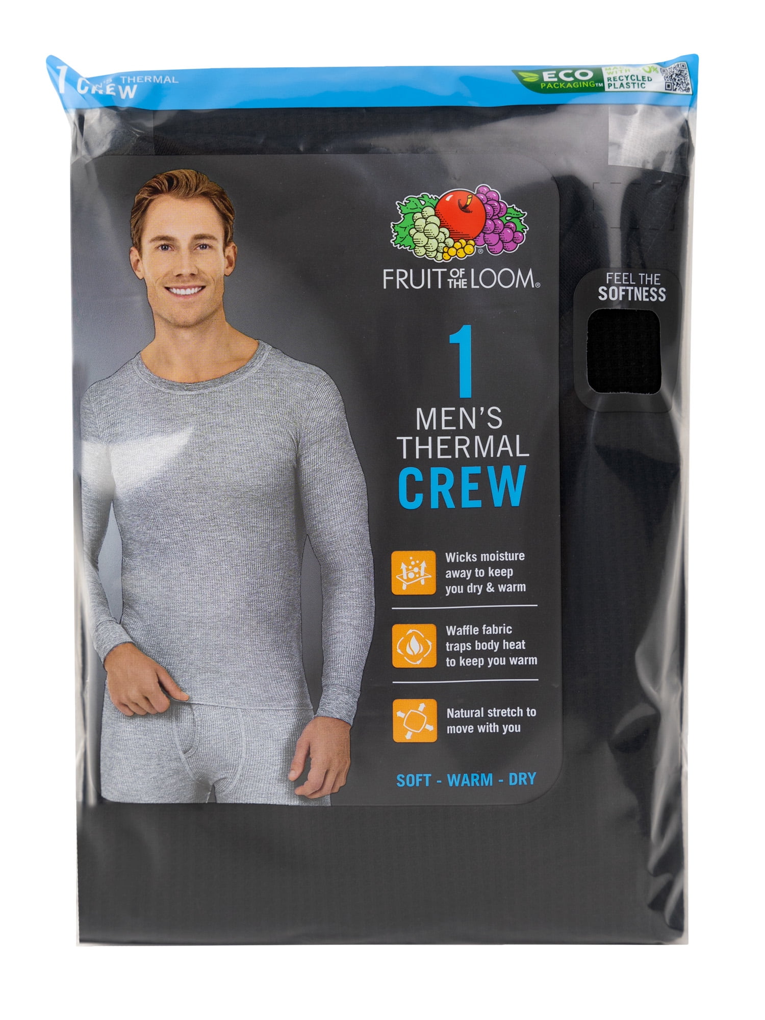 Fruit of the loom men's classics midweight thermal crew top sale
