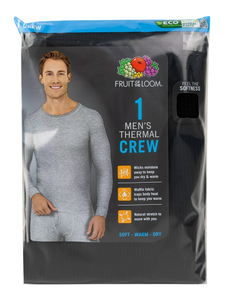 Fruit of the Loom Men's Thermal Waffle Crew Top, Sizes S-5XL