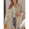 thumbnail image 3 of Women's Button Down Shacket Casual 25 Fall Long Sleeve Collared Jacket with Pockets, 3 of 5